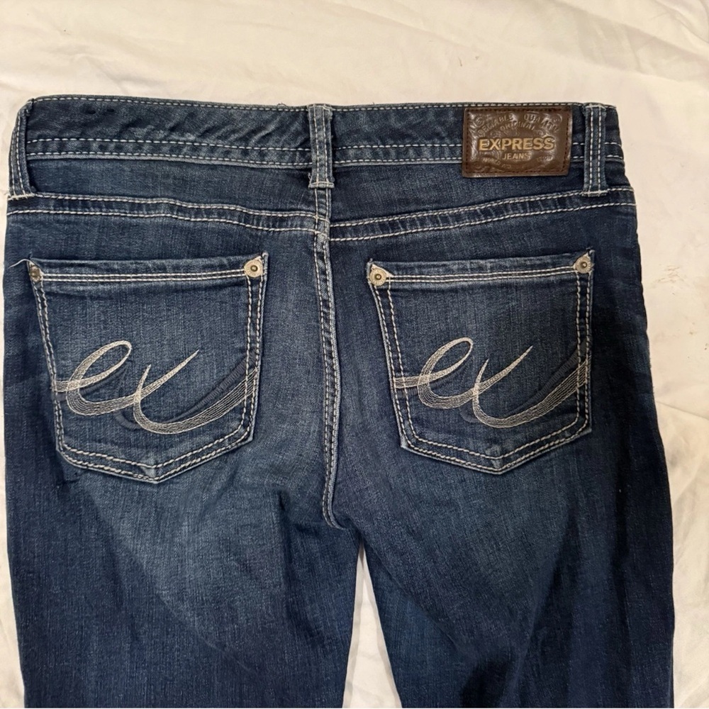 Express Stella Low Rise Bootcut Jeans Women’s Medium Wash Stretch Denim Size 4 - Picture 9 of 10